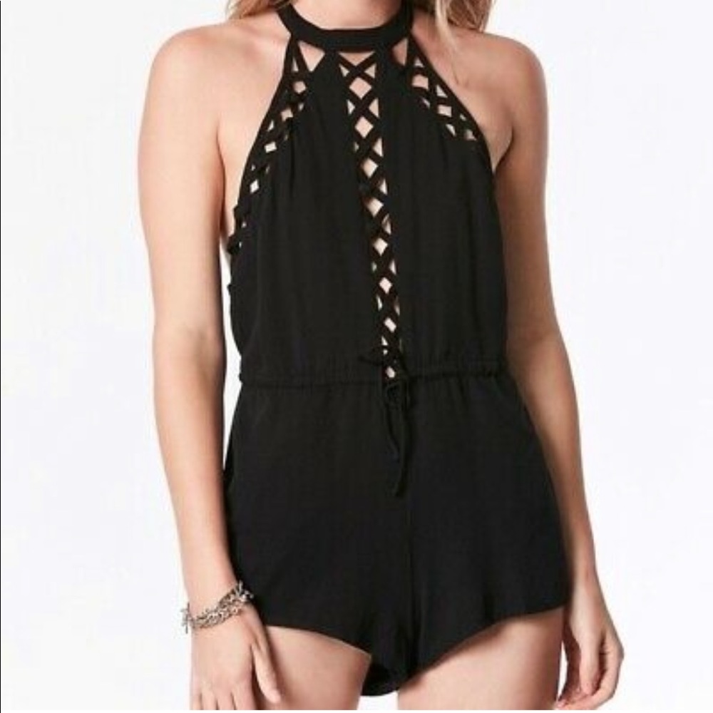 Millau Black Caged Romper size M👯‍♀️